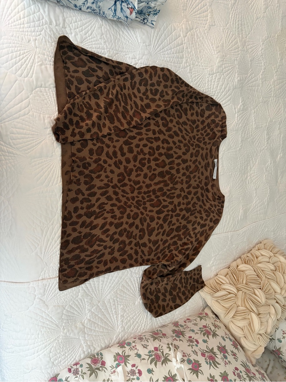 Zara Brown and Dark Brown Leopard Print Sweater